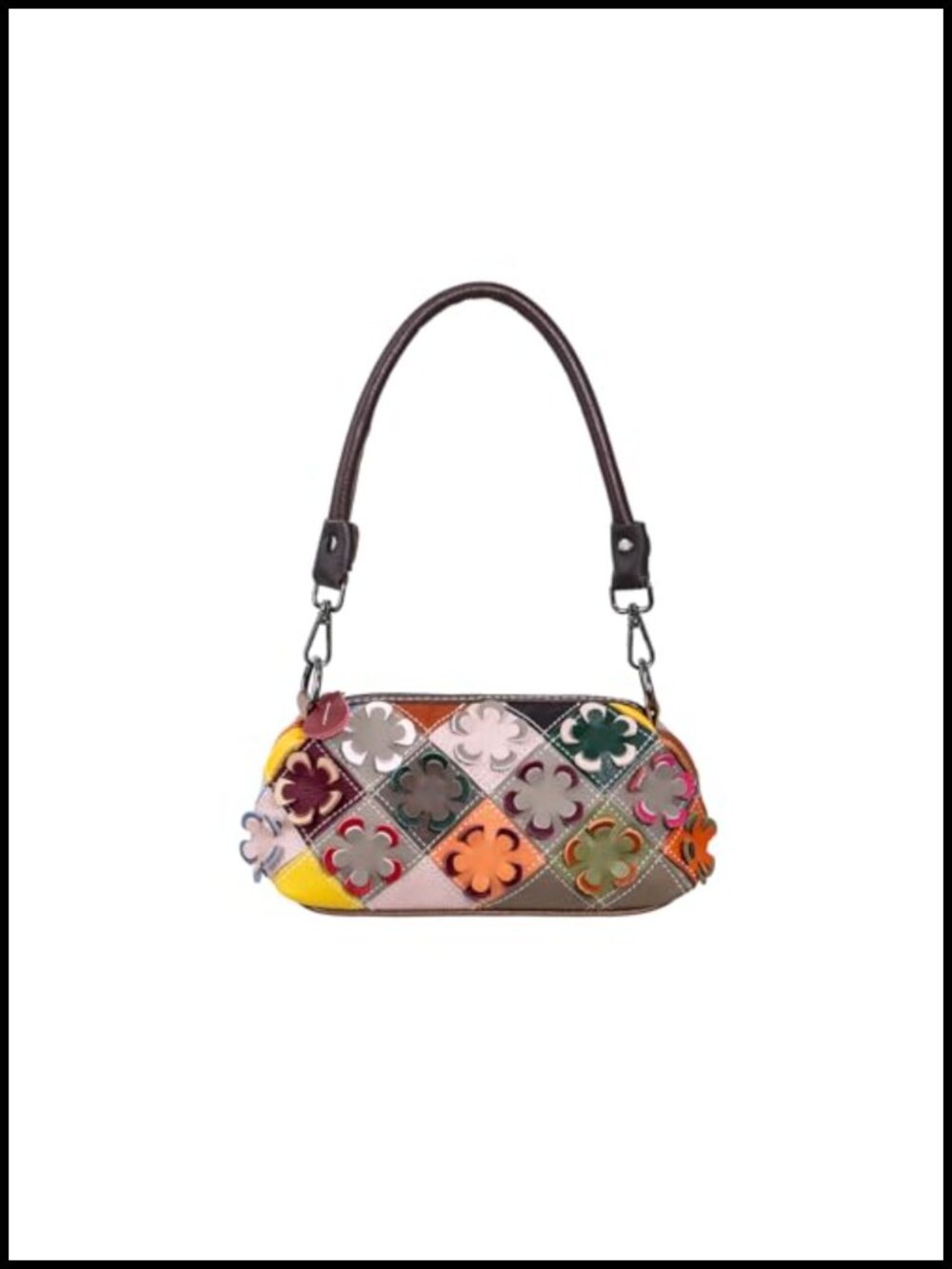 Genuine Leather Floral 3D Crossbody Bag Small Shoulder Purse